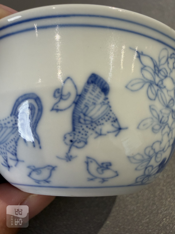 清康熙 仿成窑青花鸡缸杯 - 图11